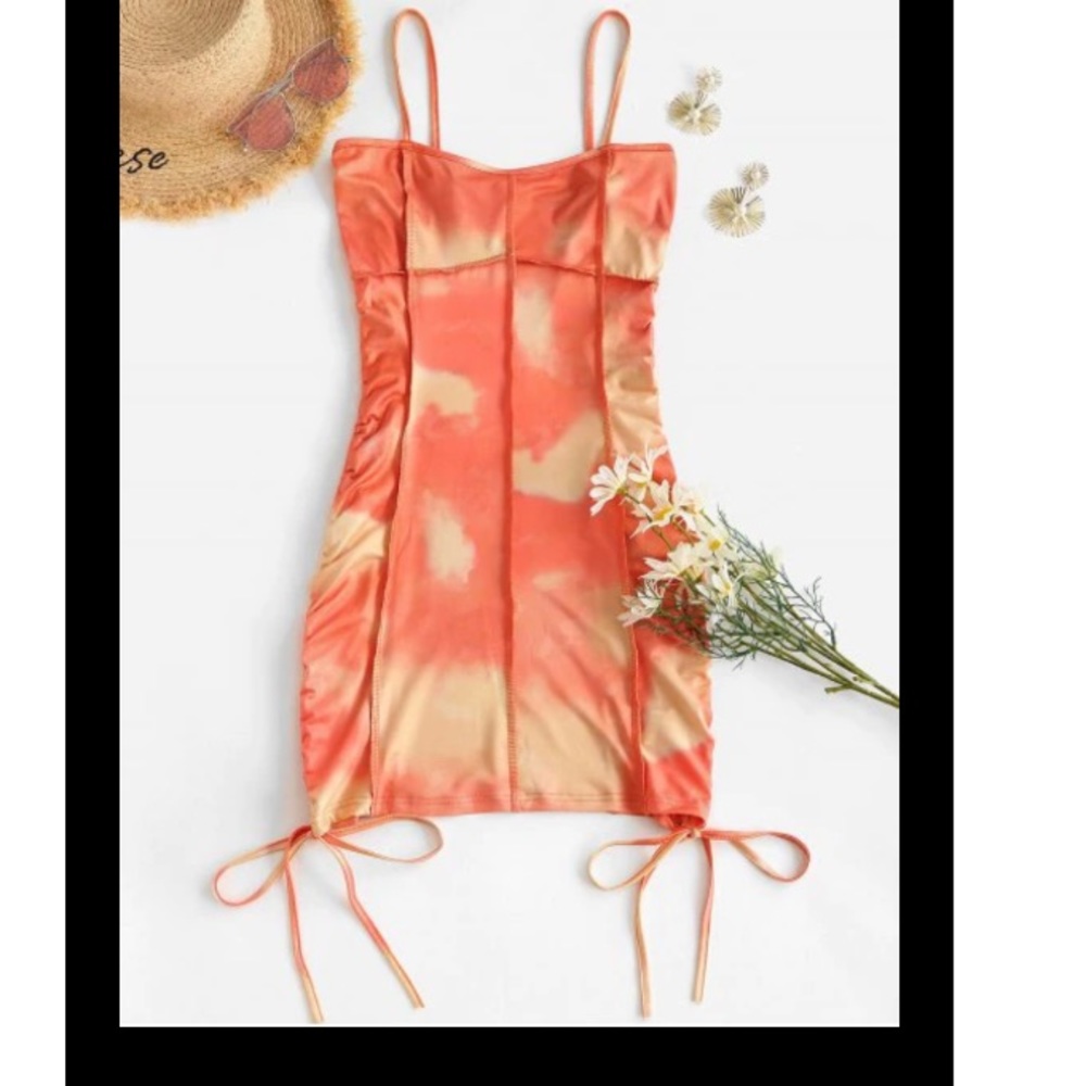 Fitted Orange Mini Dress
